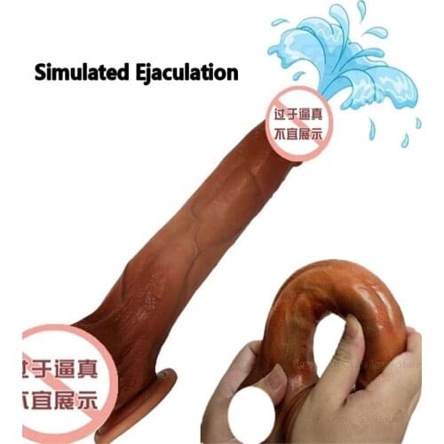 Ejaculating Dildo Female Masturbator Dildo Realistic Squirting Dildos Suction Penis Suction Cup Phallus Erotic Toys For Women 18