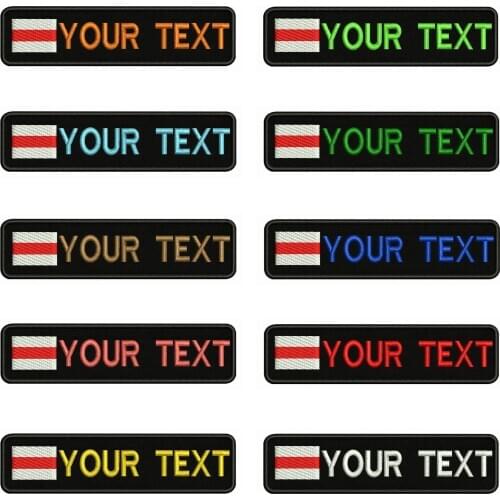 Republic of Belarus Flag 10X2.5cm Embroidery Custom Name Text Patch Stripes badge Iron On Or Velcro Backing Patches For Clothes
