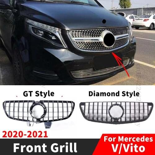 Front Grille Racing Grill Center High Quality Accessories Body Kit Hood Grille Styling For Mercedes Benz V Vito W447 2020 2021