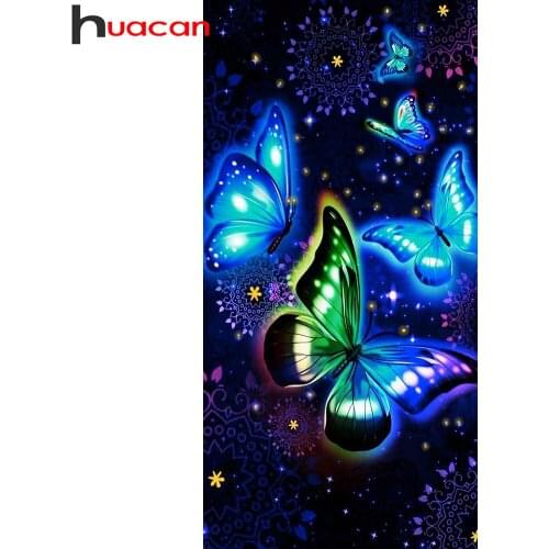 Huacan Diy Diamond Painting Mosaic Butterfly Full Square/round Diamond Embroidery Fantasy Animal Home Decor Diamond Art