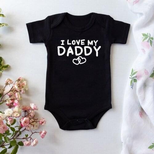 2021 I Love My Daddy Newborn Baby Bodysuit Summer Cotton Baby Gift Baby Grow Body Suit Boys Girls Onesies Rompers Baby Outfits
