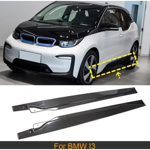 Car Body Kits Side Skirts For BMW I3 2014 - 2020 Car Door Bumper Lip Skirts Aprons Body Kits Carbon Fiber