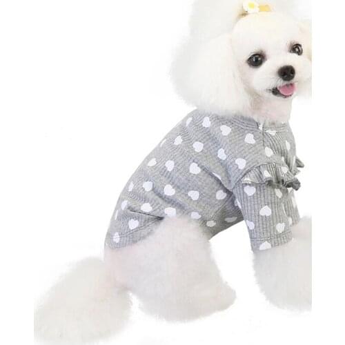 Cute Dog Puppy Vest Beautiful Fashion Heart Print High Quality Outdoor Walking Schnauzer Poodle Pet Clothing Pajamas