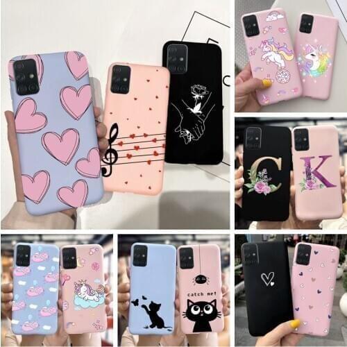 Cute Cartoon Case For Samsung Galaxy M31s Back Cover Pink Matte Coque Soft Cases For Samsung M31s SM-M317F M 31s Phone Case 2020