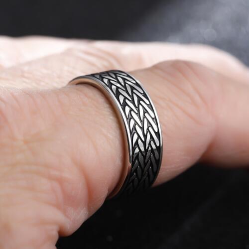 MOREDEAR 8mm Vintage 316L Stainless Steel Ring for Men And Women Never Fade