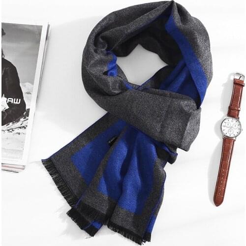 Mens Cashmere Silk Scarf Pure Color Classic Winter Scarf Stole Wraps Shawl Xmas Gift