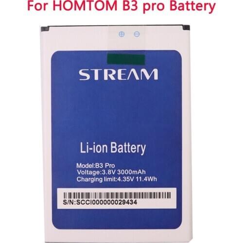 New 3000mAh Battery For HOMTOM B3 pro Battery For HOMTOM B3 pro Bateria Accumulator Replacement Cell Phone Batteries