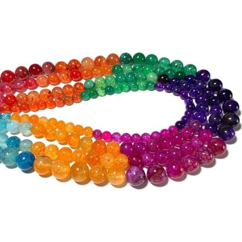 Wholesale 7 Chakras Round Natural Stone Beads Seven Colors Dragon Vein Agates For Jewelry Making Diy Bracelet Handmade 6/8/10MM