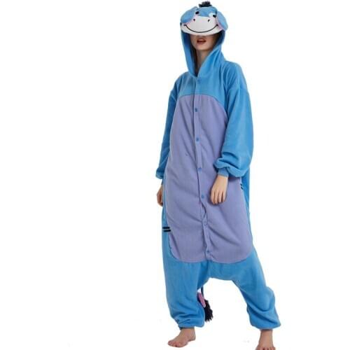 Eeyore Onesie For Adults Women Donkey Pijamas Cartoon Cosplay Costume Anime Pajamas Onesies Men Sleepwear Halloween Carnival