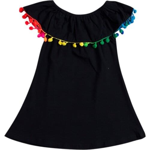 Sleeveless Baby Girl Tassels Summer Dress Princess Prom Party Wedding Dresses 1-6 Y