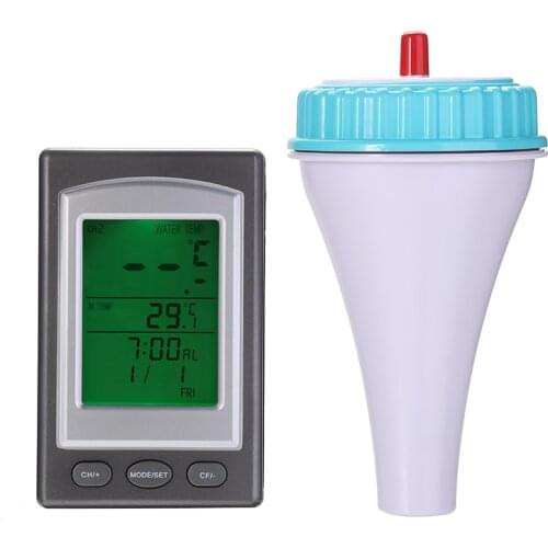 Floating Pool Thermometer Transmitter Wireless Remote for Spa Hot Tub Waterproof Time Alarm Calendar Floating Thermometer