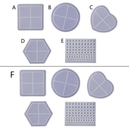 ​Handmade Mosaic-Coasters for Drinks Resin Casting Molds DIY Round Mosaic-Stone Coaster Silicone Resin Mold Craft Tools