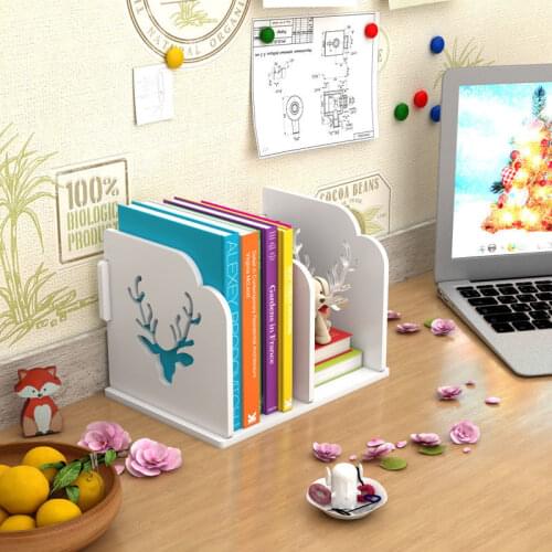 Hollow Book Storage Rack Wooden Office Desktop File Shelf Information Magazine Storage Holder Living Room Table Book Stand