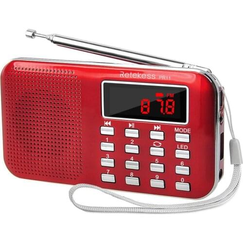 Retekess PR11 Portable Digital Tuning FM / AM Radio with MP3 Music Player Flashlight FM Radio Receiver