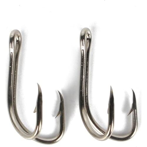 Fishing Double Hooks Metal Fishing Fish Long Spiky Hooks for Pond Lake River High Carbon Stainless Steel