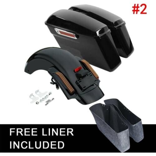 Motorcycle Saddlebag 5" Stretched Extended Bags Rear Fender For Harley Touring CVO Road King Street Electra Glide FLHX 2014-2020