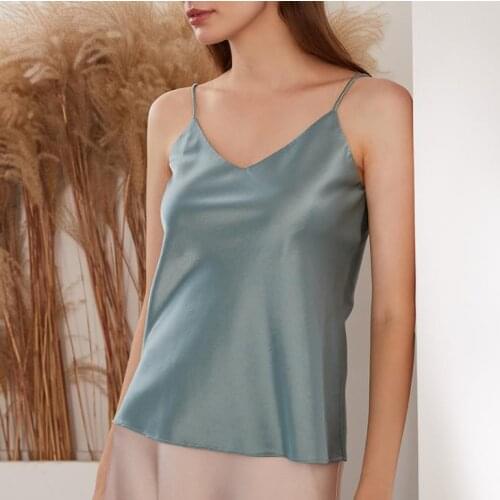 Sexy Summer Womens Tank Tops Pure Mulberry Silk Solid Color Smooth Camisole