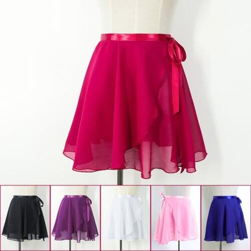 Chiffon Ballet Skirts for Women Adults Lyrical Transparent Girls Dance Skirts Pull-On Dance Skirts