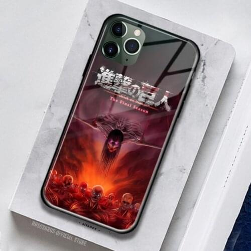 Attack on Titan Final Season Drawing Silicone Glass for IPhone SE 6 6s 7 8 X XR XS 11 12 Mini Pro Max Phone Case Cover Shell