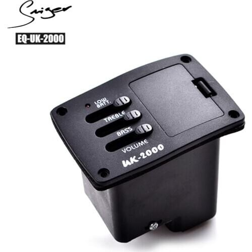 Smiger 1 Set 3-Band with Tuner Jack EQ-UK-2000 Ukulele Pickup Ukulele EQ 2-Band EQ Equalizer Pickup Tuner For Ukulele