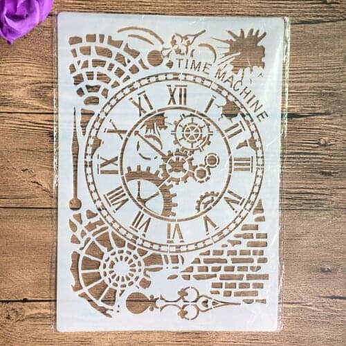 A4 size clock Flower Wall Painting Stencils Stamp Scrapbook Album Decorative Embossing Craft Paper DIY Flower Label Stencil