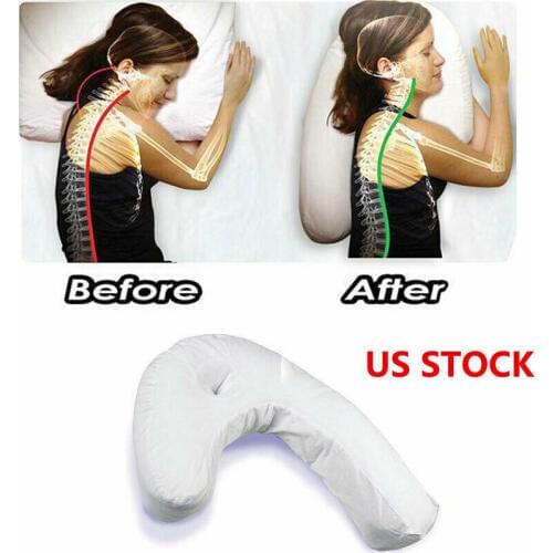 U-Shape Side Sleeper Pillow Cotton Neck Back Pillow Sleep Buddy Waist Support Pillow Neck Spine Protection