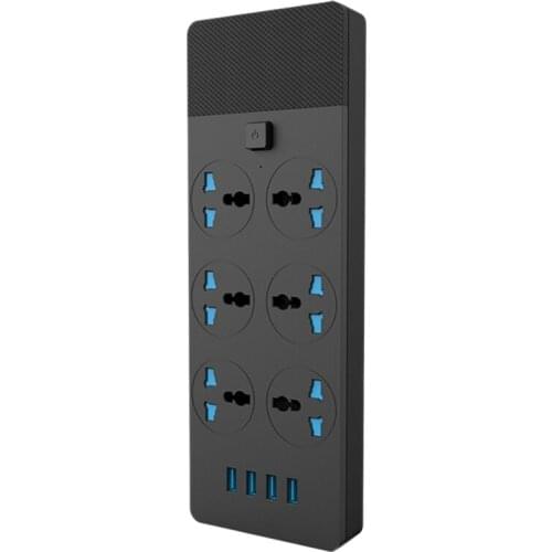 Power Strip with 6 Outlets 4 USB 5V 2A Ports 3000W 6.5 Feet Extension Cord Surge Protector for Dorm Room