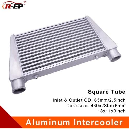 R-EP Aluminum Intercooler Universal 460X280X76mm Radiator Inlet 65mm 2.5inch Outlet Cold Air Intake for Turbo Radiador