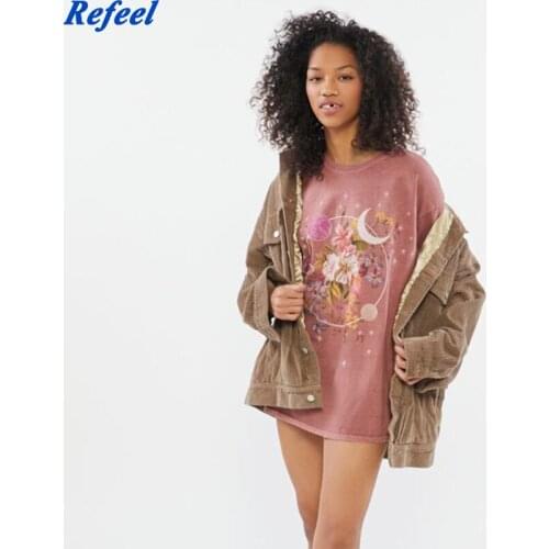 Spring summer girls cotton cute pink T-shirt cartoon casual O-neck simple loose white tees tops new arrivals 2021