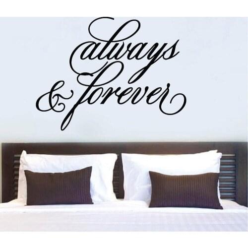 Always Forever Wall Stickers For Bedroom Inspiring Romantic Words Vinyl Wall Decal For Living Room Modern Home Decoration W874