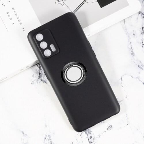 For OPPO Realme GT Neo 5G RMX2202 6.43" Back Ring Holder Bracket Phone Case TPU Soft Silicone Cover