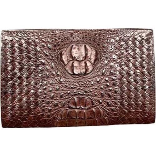 Wanexing Thailand crocodile leather male hand bag manual weaving crocodile bag leisure fashion men clutch bag