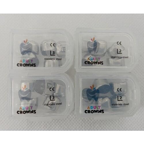24Sizes Dental Adult Molar Crowns Preformed Crown SS Aesthetics 5Pis