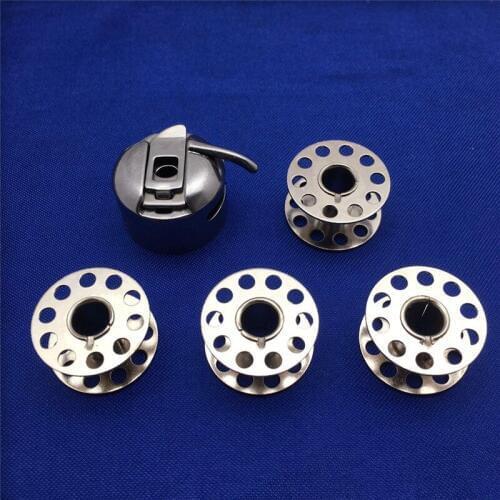 1pcs Bobbin Case with 4pcs Bobbins Sewing Machine Presser Feet Sewing Kit for Low Shank Snap-on Singer Brother Babylock AA7357
