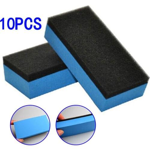 10pcs Car Ceramic Coating Sponge Glass Nano Wax Coat Applicator Polishing Pads Car Clay Bar Pad Sponge Block Cleaning