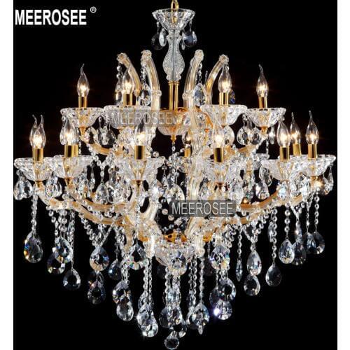 18 Lamps Clear Crystal Chandelier Light Fixture Hotel Lustres Chandelier Lights Candle Kitchen cristal pendentes of Living room