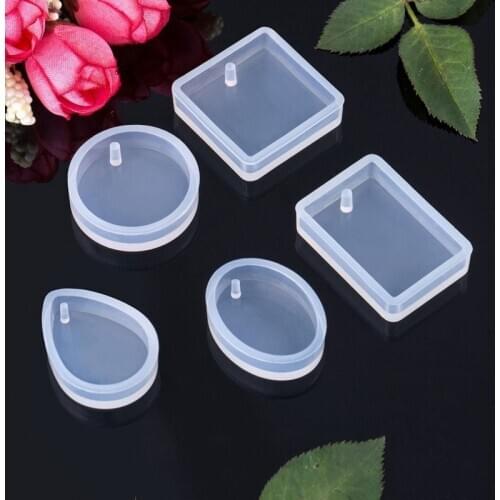 20Pcs/Set DIY Keychain Pendant Casting Silicone Mould Kit with Keyrings Art Crafts Making Tools Crystal Epoxy Resin Mold