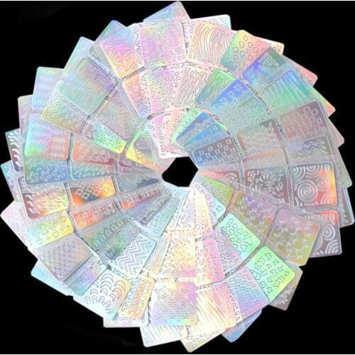24 Sheets/set Hollow Nail Vinyls Stickers Laser Silver Irregular Stencils Stamping Guide Nail Art Decals Manicure Tools