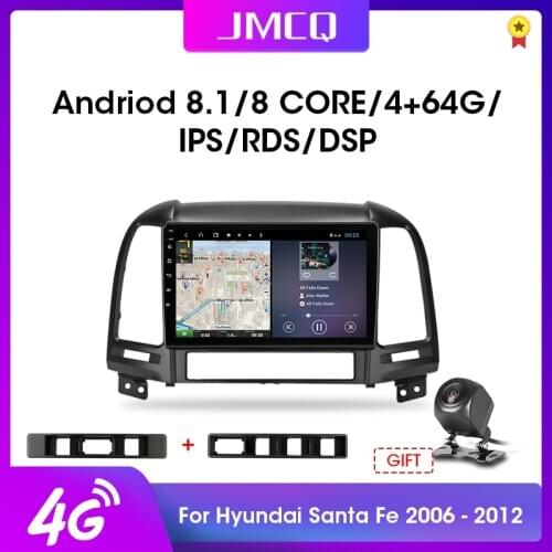 Android 8.1 9" 2din Car Radio Multimedia DVD Player GPS Navigation Head Unit For HYUNDAI SANTA FE 2 2006-2012 2G+32G Head Unit