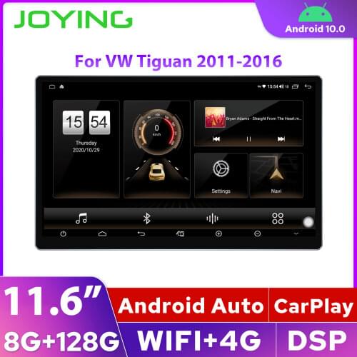 Joying 8inch Android10 Car Radio for Volkswagen Tiguan 2011-2016 GPS Carplay DSP SPDIF Bluetooth 5.1 Subwoofer 5GWIFI DVB DVR