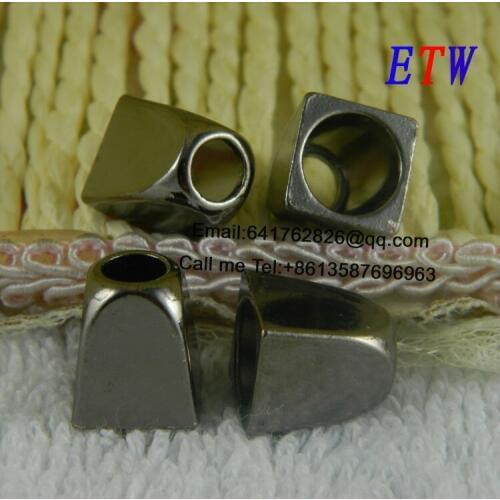 Free shipping Classics Metal Cord End,DIY Plating Black Nickel Stopper 50pcs/lot Jewelry Finding for wholesale and retail
