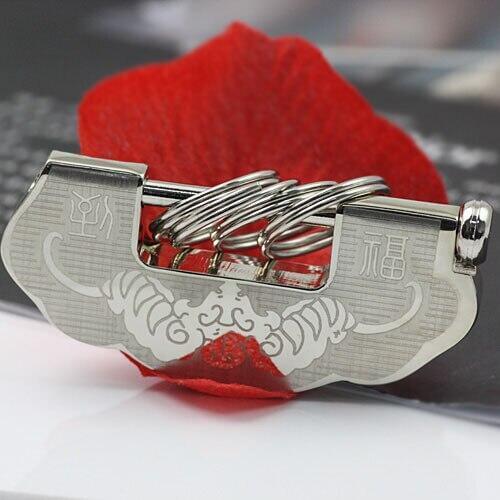 Chinese Style Love Longevity Lock Keychain Key Chain Ring Keyring Key Fob Fashion Accessories