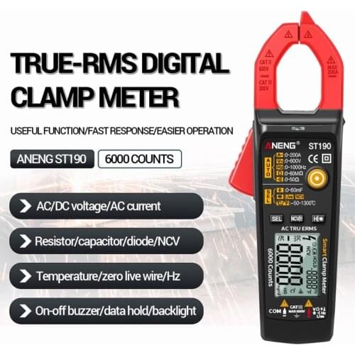 ANENG ST190 Clamp Meter 6000 Counts True RMS Digital Professional Multimeter AC Current Clamp Tester Meters Voltmeter Auto Range