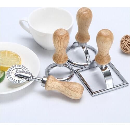 Zinc Alloy Biscuit Mould for Kitchen Baking Solid Wood Handle Flower Side Cookie Cutter Cake Mold Baking Appliance Kitchen Tools