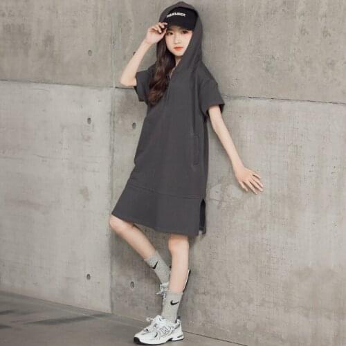 6 To 16 Years, Kids Clothes Big Girls Clothes Cotton 2021 New Kids Summer Shirt Dress Children Teen Dress Hoodies,#6195