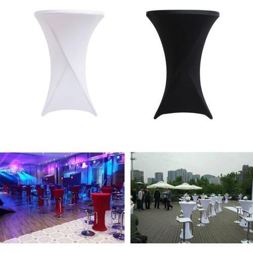 Elastic Cocktail Table Cover Lycra Spandex Stretch Anti-dirty Tablecloth for Bar Table Bistro Wedding Party Event Hotel Decor