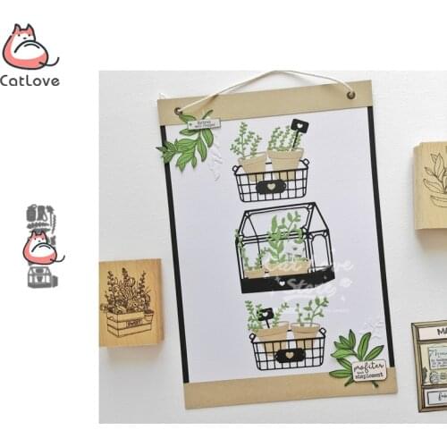 Potted Plant Box Metal Cutting Dies Scrapbooking Stencil Die Cuts Card Making DIY Decorative Craft Embossing New Dies For 2019