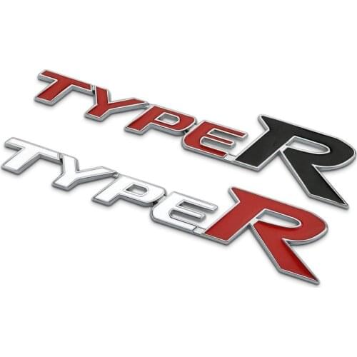 Chrome Metal Zinc Epoxy TYPER Car Styling Refitting Trunk Logo TYPE R Emblem Sticker for Honda Civic CR-V Accord Fit Black & Red