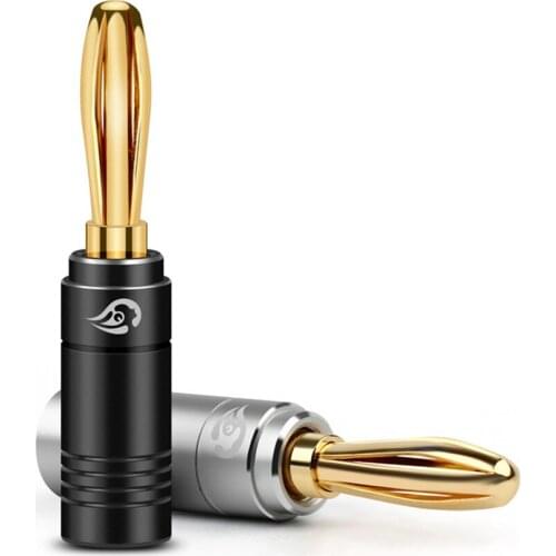 Banana Plug Audio Speaker Connectors Screw Gold Plated Copper Banana Speakers Cable Adapter Hifi Speaker Terminals Binding Post