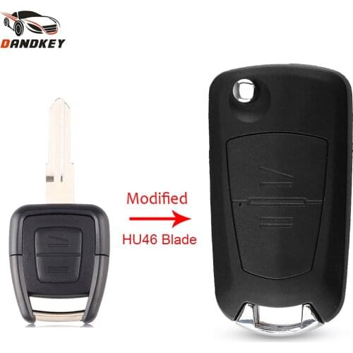 Dandkey 2 Buttons Smart Remote Car Key Shell For OPEL VAUXHALL Vectra Zafira Omega Astra Left Right HU100 HU43 Blade Fob